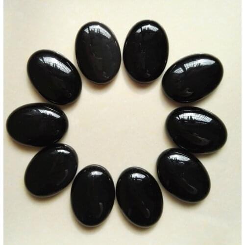 Wholesale 25x18MM Nature Stone Black Onyx cabochon for jewelry making beads cab cabochon stone 20Pcs/lot Free shipping no hole