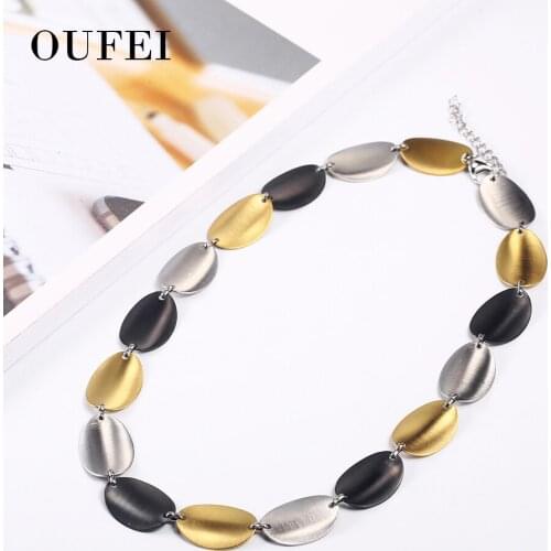 Stainless steel necklace for women Big necklace korean necklace Round fashion necklace 2019 new wholesale jewelry