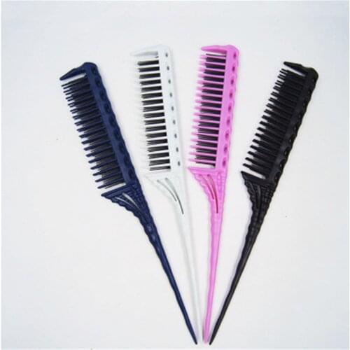 Hairdressing Haircutting Modeling Hair Twisting Partition Picking Combs of High-Low Inner Tooth 3 Rows Tail Hairbrush E324