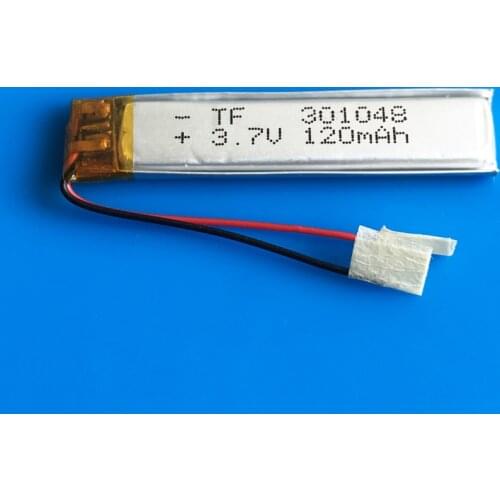 3.7V 120mAh Polymer lithium Lipo battery rechargeable customized wholesale CE FCC ROHS MSDS for MP3 bluetooth headset 301048