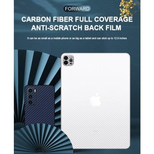 FORWARD 10Pcs New Carbon Fiber Back Film For iphone 12 Samsung S9+ Huawei P40 Transparent Scratch Resistant Phone Sticker