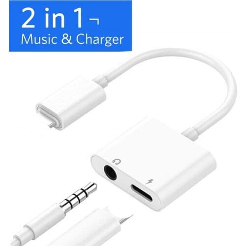 Suitable for Apple 8/X IPhone to 3.5MM Headset Charging 2-in-1 Audio Adapter Cable