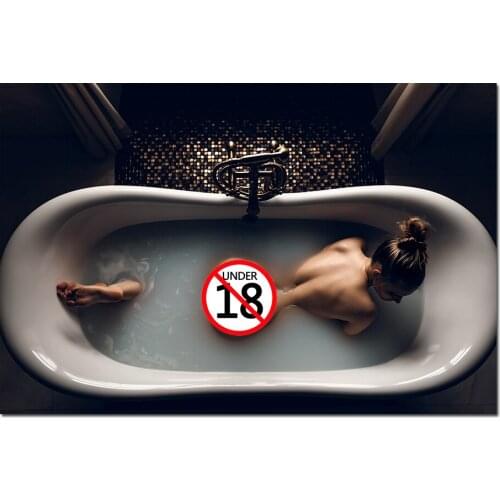 Sexy Beauty in the Bathtub Poster Canvas Cloth Fabric Print Painting for Home Decor Wall Art Picture