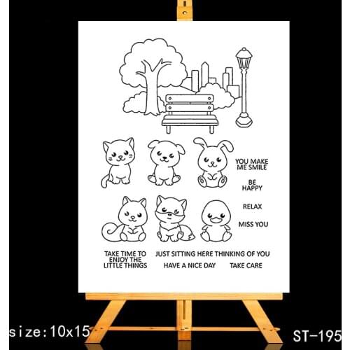 AZSG Cute Animals Rabbit Squirrel Fox Clear Stamps For DIY Scrapbooking/Card Making/Album Decorative Silicone Stamp Crafts