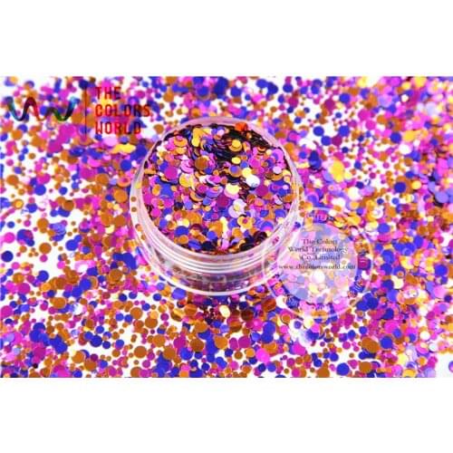 RM321-289 Mix Colors and Round Dot shapes Metallic luster Glitter for nail art makeup and DIY decoration