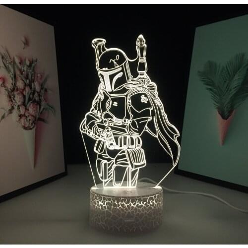 3D LED Lamp Anime Figure Armed Soldier Light for Bedroom Decoration Nightlight Birthday Gift Manga Room Table Lamp