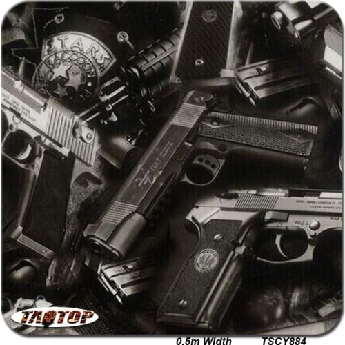 TAOTOP TSTY884 0.5M * 100M HOT Black Gun Model Water Transfer Printing Film Hydrographics Film