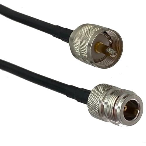 UHF PL259 Male Plug to N Female Jack straight crimp RG58 cable RF jumper pigtail 4inch~20M