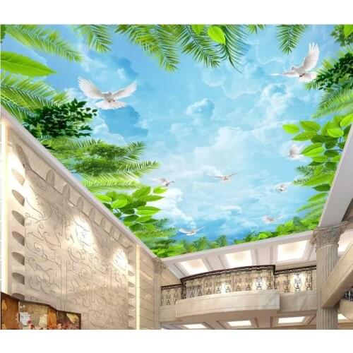 WDBH 3d photo wallpaper custom mural Fairytale dreamy forest sky cloud tree branches ceiling murals room 3d wall mural wallpaper