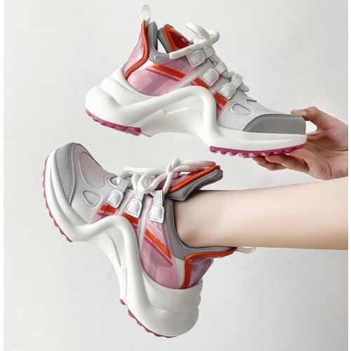 Termainoov Women Sport Shoes Lace Up Fashion Daddy Shoes Casual Snakers Platform High Gang Walking Shoes Running Shoes