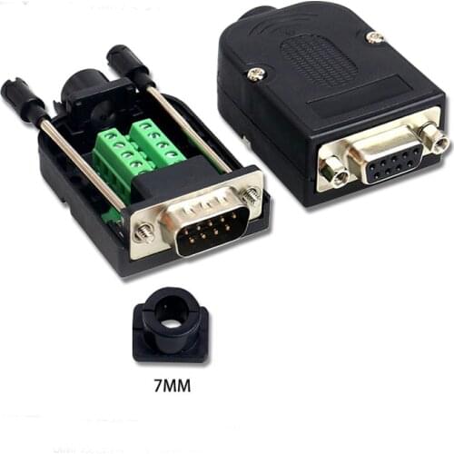 1Pcs DB9 D-SUB RS232 VGA Male Adapter 9 Pin Signals 2 Row Terminal Breakout Plastic Cover