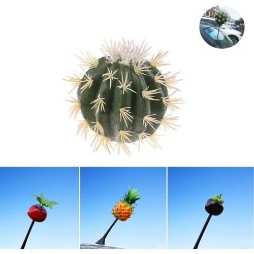 1PCS Cactus Plant fruit Car Antenna Pen Topper Aerial Ball Decor Toy Finding Car