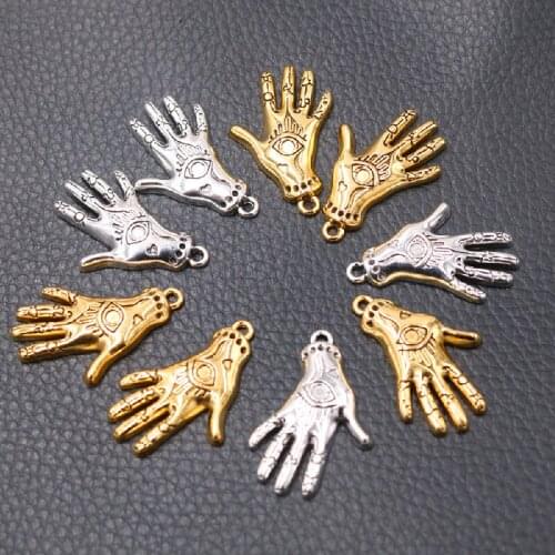 10pcs Demon Hands Cool Devils Eye Pendant Retro Bracelet Earring Accessories DIY Charms Jewelry Crafts Findings 31*20mm P2185