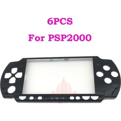 6PCS Black Front Faceplate Case Shell Cover Replacement for PSP 2000 Console Housing Case