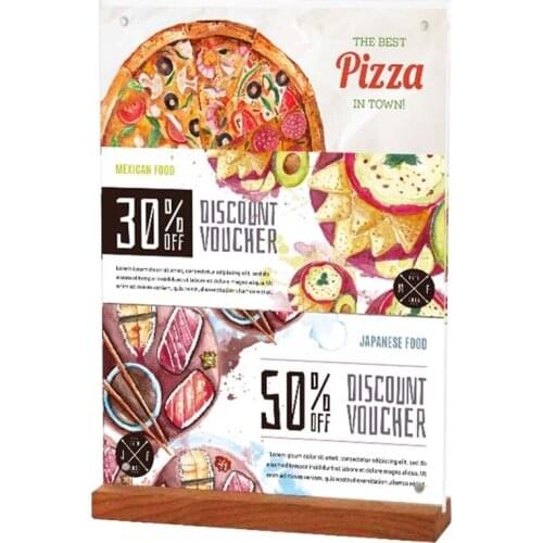 A4 Restaurant Wooden Price Tag frame Display Stand Table Sign menu list Picture Holder advertising poster photo holder Rack ads