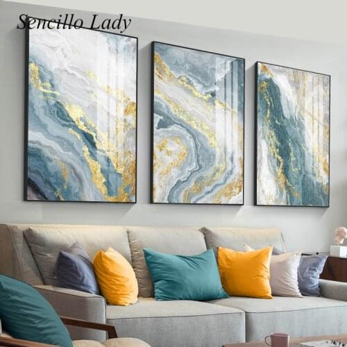 Abstract Ocean Art Painting Marble Texture Canvas Poster Nordic Luxury Style Modern Print Contemporary Wall Picture Home Decor