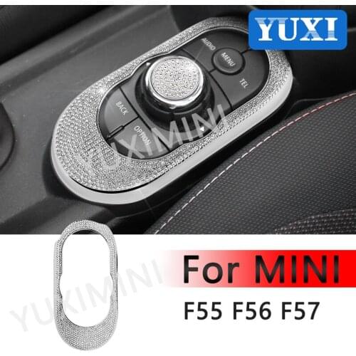 Car Multimedia Knob Decoration Cover For BMW MINI ONE Cooper S JCW F55 F56 F57 Interior Modification Accessories Stickers
