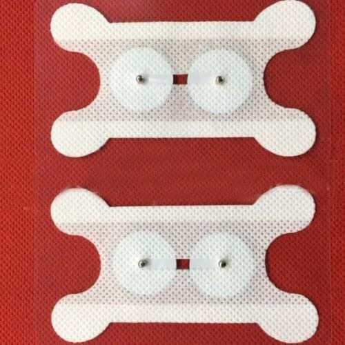 Free shipping100pcs white Throat EMS TENS unit acupuncture electrode pads with 2.5mm snap for swallow throat physiotherapy