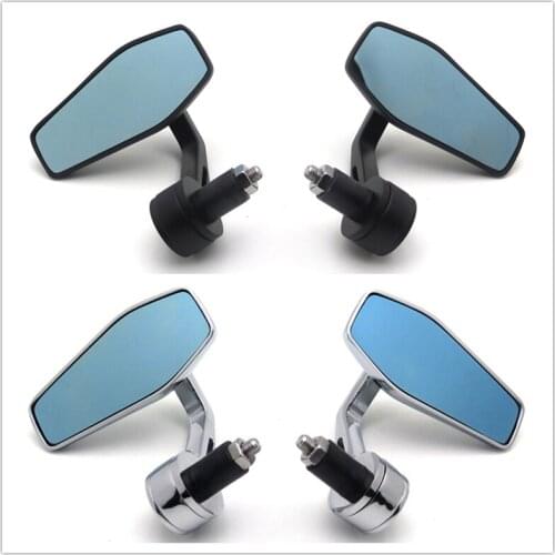 Aftermarket free shipping motorcycle parts 2x Motorcycle Cafe Racer 7/8" 22mm Handle Bar End Rearview Side Mirrors Oval USA chro