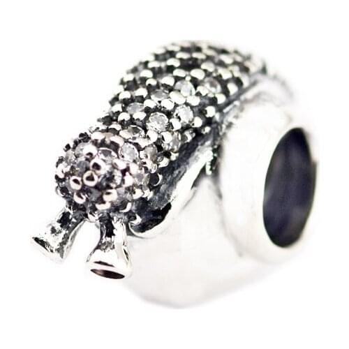 Beads FOR Jewelry Making DIY Sterling-Silver-Jewelry Sparkling Snail Charm 925 Berloque Perles Charm