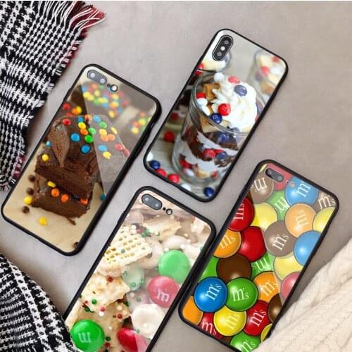 M&Ms Chocolate Tempered Glass Phone Case For iphone 12 11 Pro Max 5 6 7 8 PLUS X XS XR XSMax Shell
