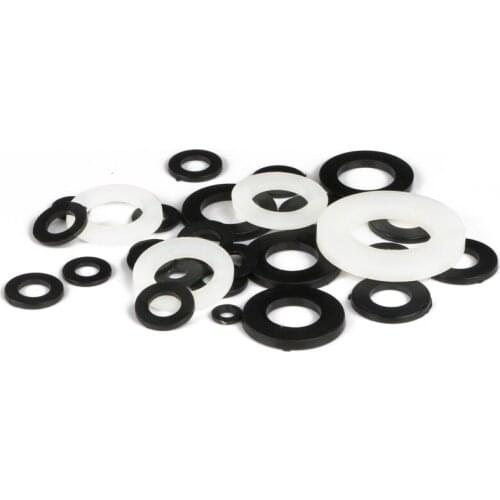 Black/White Selectable Nylon Washer Plastic Gasket Ring Flat Washer Spacer Insulating Gasket M2M3M4M5M6M8M10-20