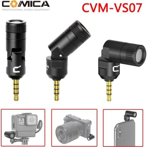 Comica CVM-VS07 for GoPro DSLR camera Smartphone Phone Mini Microphone Flexible Plug-In Omnidirectional Mic 3.5mm TRRS Plug