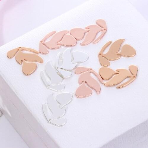 Exquisite Plant Leaves Pendant Copper Silver Rose Gold Plating Charm Handmade Women Necklace Earrings Jewelry Making Accessories