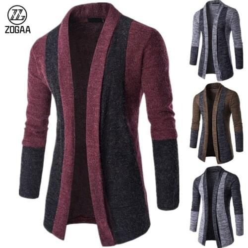 ZOGAA New Mens Fashion Cardigan Sweater Casual Slim Fit Cardigan Hoodies Cotton Stitching Jackets