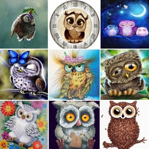 40/45/50/55/60/65diamond painting 5D Full Square embroidery mosaic Cross Stitch animal owl DIY Wall Sticker home Decoration Gift