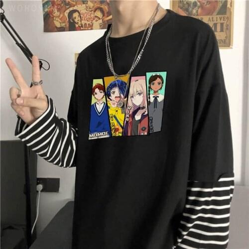 Kawaii Cartoon Wonder Egg Priority Japanese Anime Tshirt Men Women Hip Hop Streetwear T-shirt Male Summer Long Sleeve T Shirt