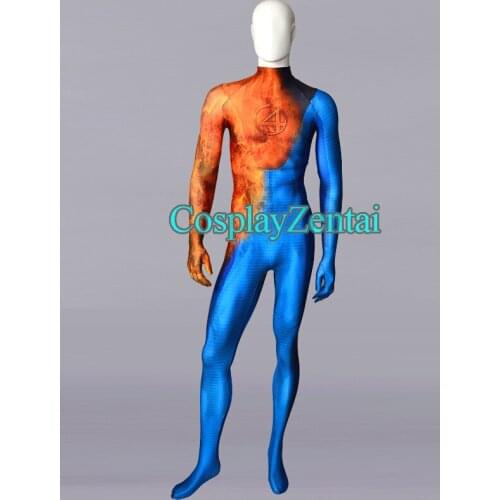 On Fire Superhero Costume Freeshipping Spandex Cosplay Costume