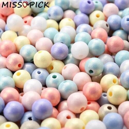 100pcs 8mm Cute Candy Color Round Acrylic Beads Loose Spacer Beads for Jewelry Making DIY Bracelet Kids Women Accessories