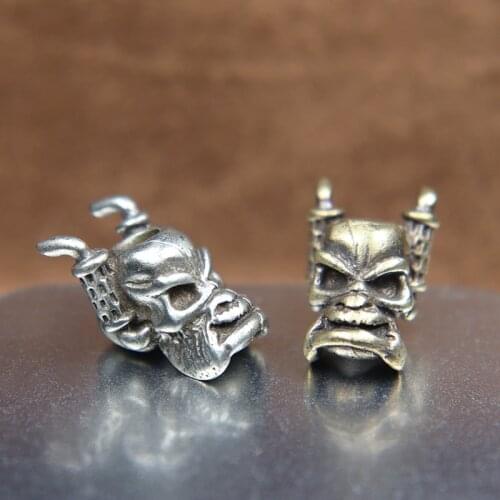 Brass Truck Exhaust Pipe Skull Head Knife Beads Lanyard Pendant Jewelry Handmade Umbrella Rope DIY Paracord Hangings Accessories