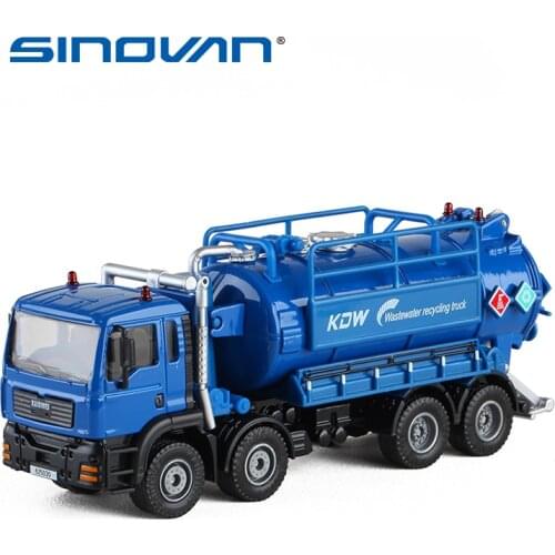 Alloy Wastewater Transport Collecting Truck Kids Toys Engineering Vehicle Diecast KDW 1:50 Simulaion Tank Garbage Water Storage