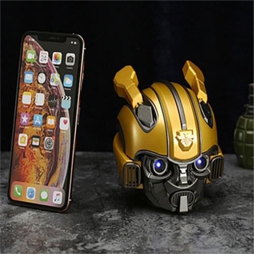 Best Boy Gift! Transformers Bumblebee Helmet Wireless Bluetooth 5.0 Speaker With Fm Radio Support Usb Mp3 TF for Kids