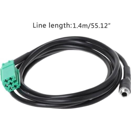 Mini-iso 3.5mm Female Jack Cable Adapter Cable For Renault Clio Megane Scenic 2005-2012 Radio CD player