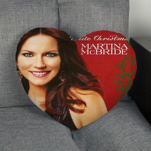 New arrival Custom zipper Pillowcase Cover martina mcbride Heart Shape Pillow Cover Size 41x36cm,47x42cm