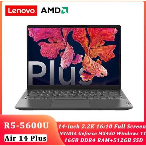 Lenovo laptop Air 14Plus Xiaoxin New 2021 AMD Ryzen 5 5600U 16GB RAM 512GB 14inch IPS screen notebook computer Ultraslim laptop