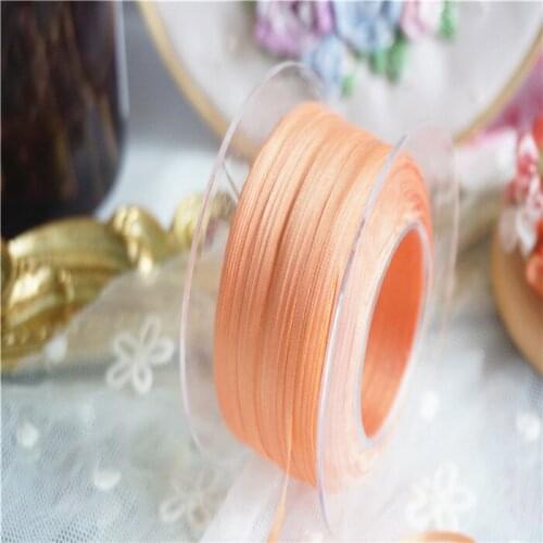 2mmX20mts Solid colors of 100% pure silk embroidery ribbon thin taffeta high quality silk ribbon Anya Ribbon Handcraft
