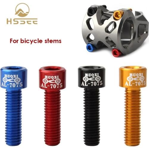 HSSEE Official genuine 10pcs 7075 aluminum handlebar M5 * 17mm screw for MTB road bike CNC genuine handlebar screw accessories