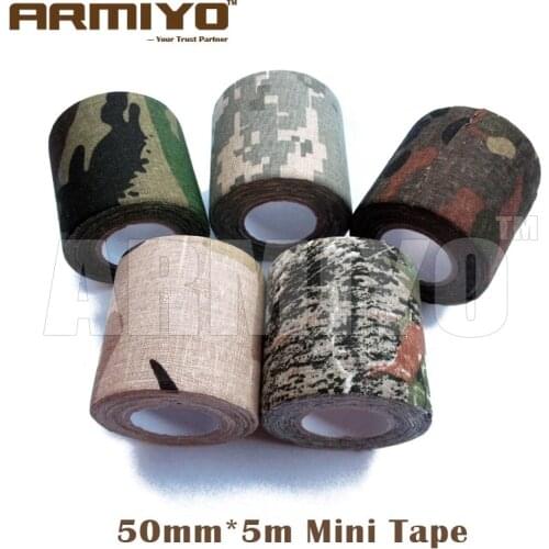 Armiyo Mini 50mm*5m Hunting Accessories Camouflage Tape Fabric Duct Waterproof Insulated Woodland Bionic CP ACU Jungle 5 Colors