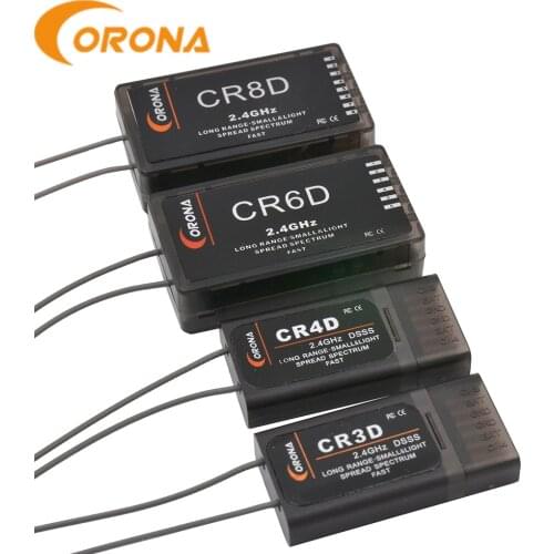 Corona CR3D/CR4D/CR6D/CR8D 2.4Ghz 3CH ~ 8CH Receiver (V2 DSSS) Compatible with CT8Z/CT8J/CT8F for RC Air Plane Fix Wing Drones