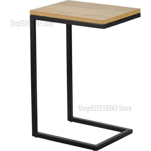 Simple Iron Art Small Coffee Table Modern White Oak Small Apartment Living Room Sofa Side A Few Corners Bedroom Bedside Table Ta