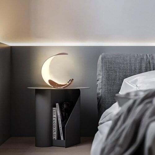 Nordic Luxury Smart Led Dimming Touch Moon Table Lights Modern Living Room Lamp Indoor Study Bedroom Bedside Light Decor Fixture