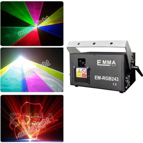 Chrismas 2w RGB Laser 3D Graphics Projector ILDA DMX Dance Bar Xmas Party Disco DJ Effect Light Stage Lights Show System