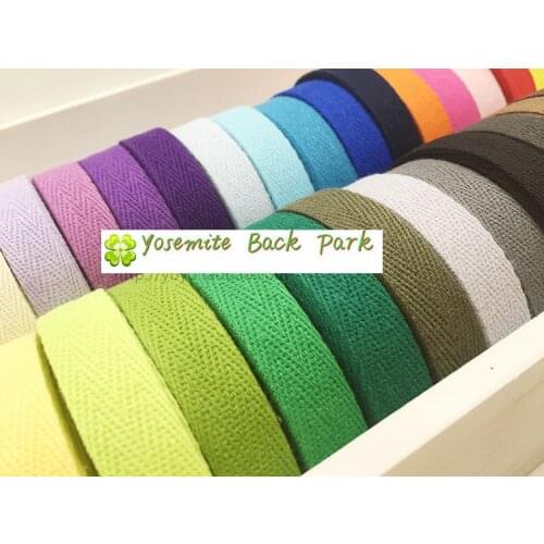 15 mm width 50 yard Cotton Herringbone Webbing Tape bias binding, bunting Twill Apron Sewing Tape - DIY Bags, Aprons, Straps