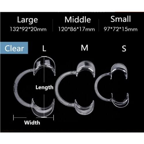 Dental Mouth Opener Teeth Whitening Lip Cheek Retractor C-shape Orthodontic Clear Large Medium Small