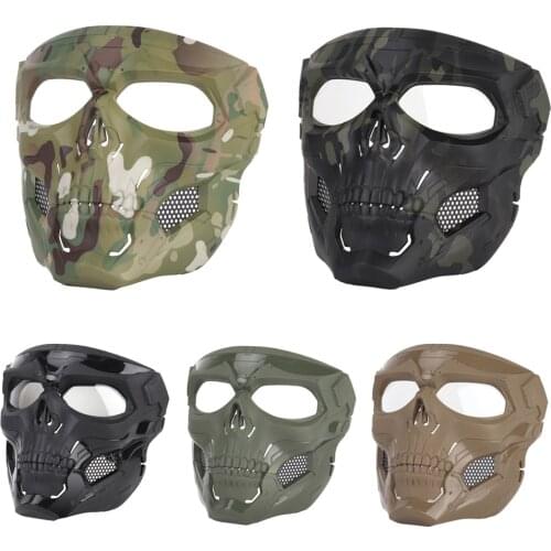 Tactical Skull Full Mask Headwear Mask Hunting Airsoft Paintball Shoot Outdoor Protective Mask Security Breathable CS Equipment
