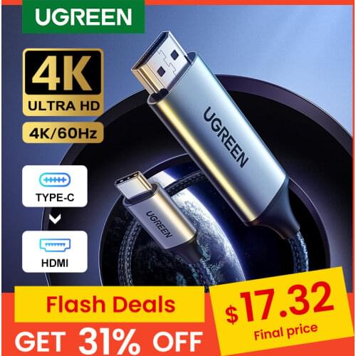Ugreen USB C HDMI-compatible Cable Type C to HDMI-compatible for MacBook Huawei USB-C HDMI-Compatible Adapter HDMI-compatible